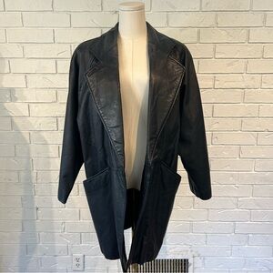 Vintage 80s 90s Bechamel Black Leather Jacket Coat Women's M